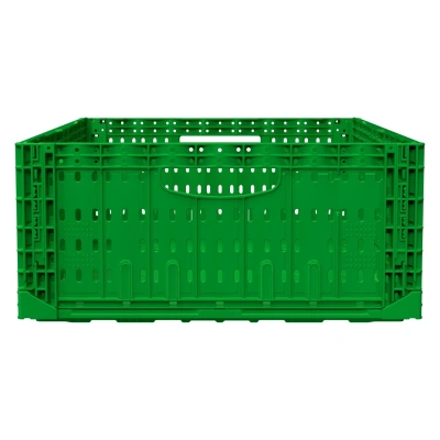 Ящик складной  FC-6418 600х400х180 мм iPlast салатовый перфорированный. Изображение №2