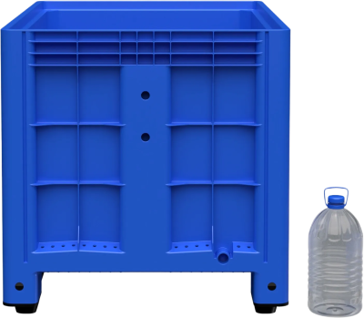 Большой контейнер на полозьях 1200x800x800 мм iPlast iBOX голубой (450 кг, 515 л, PE). Изображение №4
