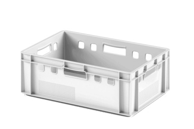 Пластиковый ящик для мяса Iplast E2 12.422 600х400х200 белый. Изображение №1