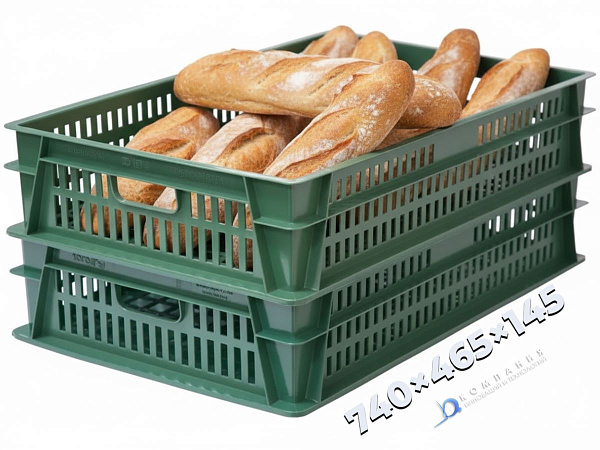 Фото хлебный перфорированный ящик 740х465х145 404-т, объём 39, зелёный на сайте www.kiit.ru в интернет-каталоге КИИТ ☎ +7(800) 707-07-45 Изображение №4