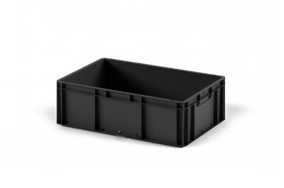Ящик EC-6422 12.311 600х400х220 мм черный с усиленным дном. Изображение №1