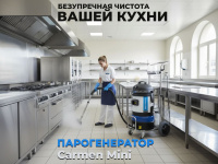 Купить Carmen Mini -  Мощный пар 165°C и встроенный пылесос идеально подходят для обезжиривания плит, вытяжек и рабочих столов в ресторанах и на домашних кухнях - КИИТ