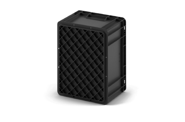 Фото пластиковый ящик ec-4322 12.310 400х300х220 мм черный с усиленным дном на сайте www.kiit.ru в интернет-каталоге КИИТ ☎ +7(800) 707-07-45