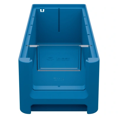 Полочный контейнер iPlast SK-3109 300х117х90 мм (голубой, с 1 поперечной перегородкой). Изображение №2