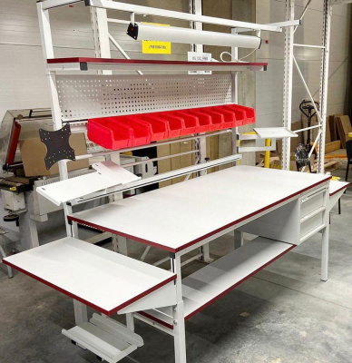 Упаковочный стол GRESSON КСР-1200 (1200x700 мм, регулировка высоты, расширенная комплектация). Изображение №4