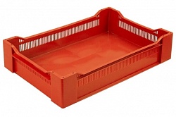 Ящик п/э ягодный 600х400х135 сплошное дно красный