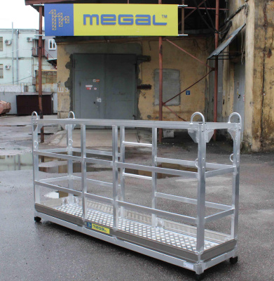 Подвесная алюминиевая площадка MEGAL ППА-2 (200 кг, 2,5х0,55 м, 40 кг). Изображение №8