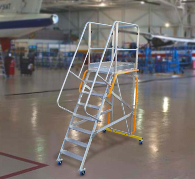 ПААс 2,1х1,2м (MEGAL) - передвижная алюминиевая площадка обслуживания. Изображение №6