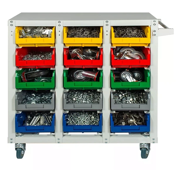 Фото передвижная тележка с ящиками стелла-техник v3-15 125-и 15 ячеек г/п 350 на сайте www.kiit.ru в интернет-каталоге КИИТ ☎ +7(800) 707-07-45 Изображение №2