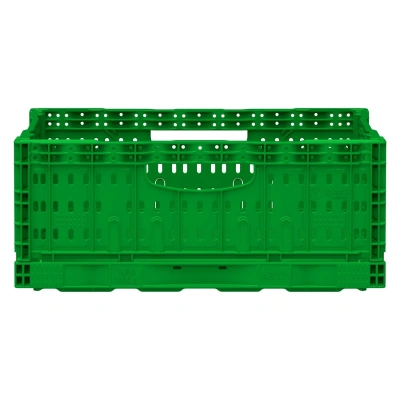 Ящик складной FC-4317 400х300х170 мм iPlast салатовый перфорированный. Изображение №4