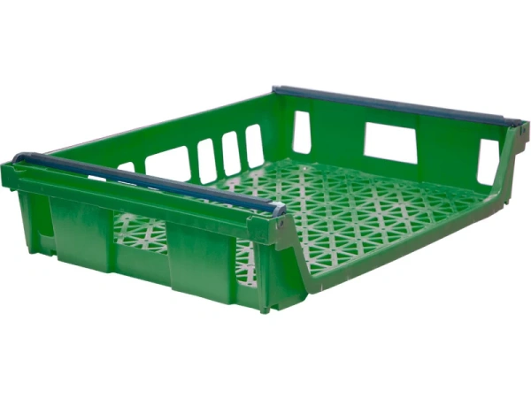 Фото ящик перфорированный 744×557×167 со складываемыми ручками, зеленый на сайте www.kiit.ru в интернет-каталоге КИИТ ☎ +7(800) 707-07-45