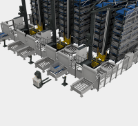 Фото автоматический кран-штабелер для поддонов с 2 комплектами телескопических вил на сайте www.kiit.ru в интернет-каталоге КИИТ ☎ +7(800) 707-07-45 Изображение №6