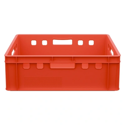 Пластиковый ящик для мяса Iplast E2 FK-6420 600х400х200 красный. Изображение №6
