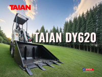 Шарнирно-сочлененный мини-погрузчик TAIAN DY620 на сложном рельефе: уверенное движение по глине, песку и бездорожью благодаря системе DBS