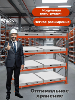 Стеллаж с выдвижными платформами (4 уровня) 2000х1950х1000 мм. Изображение №4