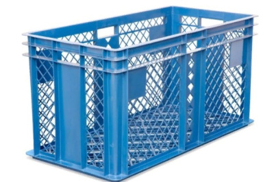 Ящик 800х400х410 перфорированный синий для перевозки живой птицы. Изображение №1