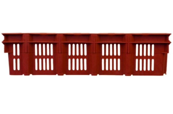 Фото ящик п/э для заморозки 600х400х150 конусный,перф. красный на сайте www.kiit.ru в интернет-каталоге КИИТ ☎ +7(800) 707-07-45