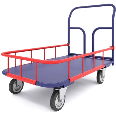 Тележка платформенная с бортиком 170 мм ТПБ 1 500х800. Изображение №2