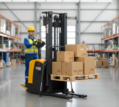 Электрический самоходный штабелер с платформой XILIN CDDK20 (2,0 т, высота подъема 6,5 м, литий-ион 24/230). Изображение №6