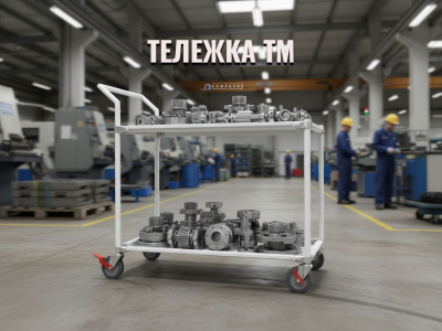 Передвижная металлическая тележка GRESSON ТМ-900 (900x500 мм, 2 полки, до 100 кг, термостойкость до 300°С). Изображение №5