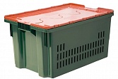 Ящик Futura Zip Safe PRO 600х400х300 сплошное дно зеленый с оранжевой крышкой