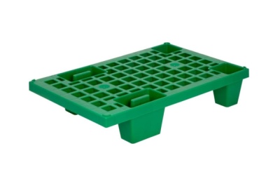 Пластиковый поддон на ножках TR 400 600х400х130 перфорированный, зеленый. Изображение №1