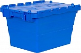 Ящик с крышкой 300х400х365 сплошной синий