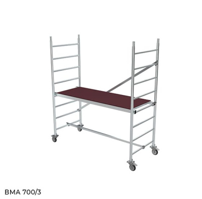  Алюминиевая модульная вышка-тура MEGAL ВМА 700/3 (высота рабочей зоны 3,1 м, площадка 0,7x2 м). Изображение №2