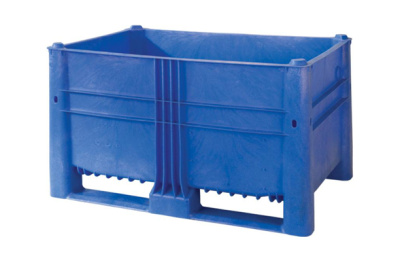 Контейнер BoxPallet 10-080-ОА-ТН (740) 1200х800х740 мм синий сплошной. Изображение №1