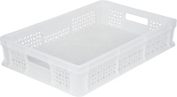 Фото пластиковый перфорированный ящик 600х400х120 мм с ручками белый морозостойкий на сайте www.kiit.ru в интернет-каталоге КИИТ ☎ +7(800) 707-07-45 Изображение №2