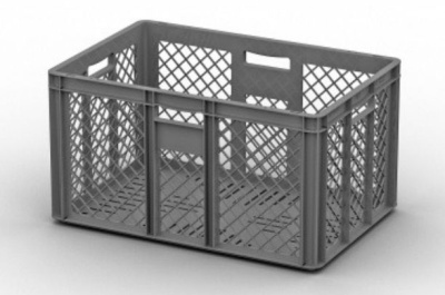 Перфорированный евроконтейнер ЕС-6432 (600x400x320) мм. Изображение №1