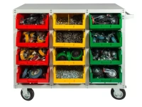 Фото тележка - стеллаж с ящиками стелла-техник v4-12 160-к мобильный на сайте www.kiit.ru в интернет-каталоге КИИТ ☎ +7(800) 707-07-45