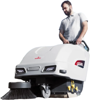 Аккумуляторная подметальная машина COMAC CS 500 BT с ручным управлением (2600 м²/ч, 650 мм, 50 л). Изображение №1
