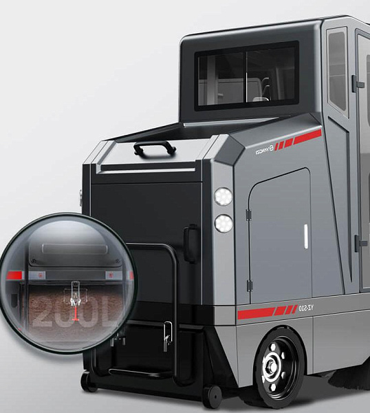 Оснащена увеличенным бункером и эргономичным местом оператора. Предназначена для использования на критически важных объектах, как внутри, так и снаружи: аэропортах, промышленных зонах, логистических терминалах и парковках торговых центров.