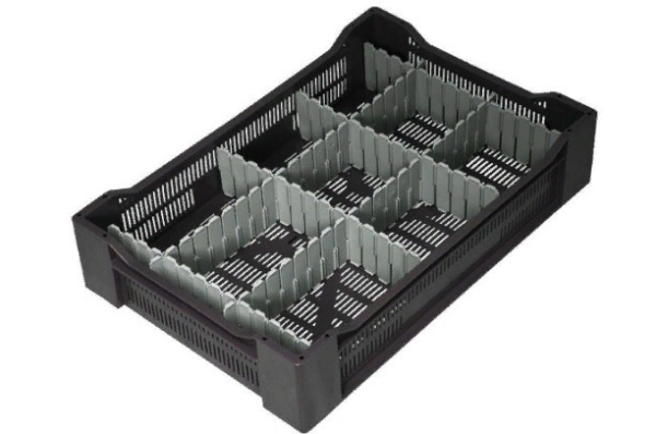 Фото ящик п/э ягодный 600х400х135 черный на сайте www.kiit.ru в интернет-каталоге КИИТ ☎ +7(800) 707-07-45