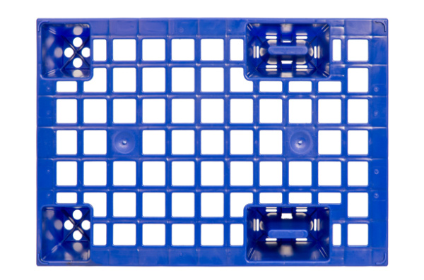 Фото пластиковый поддон на ножках tr 400 600х400х130 перфорированный, синий на сайте www.kiit.ru в интернет-каталоге КИИТ ☎ +7(800) 707-07-45