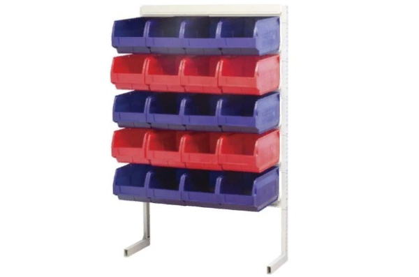 Фото стойка односторонняя 1500 стеллаж с ящиками 20 шт на сайте www.kiit.ru в интернет-каталоге КИИТ ☎ +7(800) 707-07-45