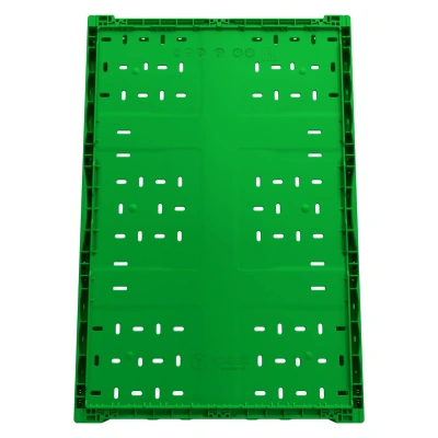 Ящик складной  FC-6418 600х400х180 мм iPlast салатовый перфорированный. Изображение №4