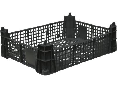 Черный грибной ящик 400х300х110 перфорированный. Изображение №2