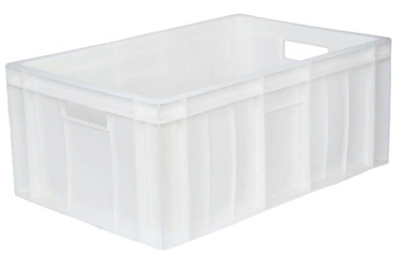 Ящик п/э мясной 600х400х250 сплошной белый морозостойкий, вес 2,2 кг. Изображение №1