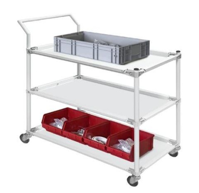 Передвижная металлическая тележка GRESSON ТМ-900-3 (900x500 мм, 3 полки, до 100 кг, термостойкость до 300°С). Изображение №3