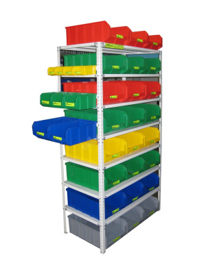 Стеллаж полочный в комплекте с ящиками и лотками 30 штук Стелла-техник СУ-2. Изображение №3