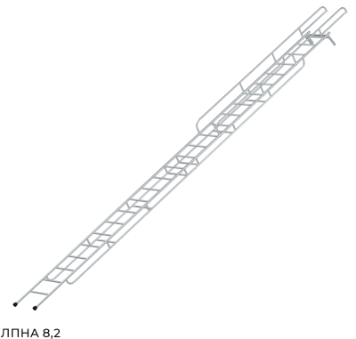 Лестница наклонная Megal ЛПНА-8,2 складные поручни 9260 мм. Изображение №1