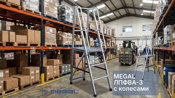Фото лестница-платформа megal лпфва н=1,5-3 | 1,5 м, колеса, 120 кг, складная на сайте www.kiit.ru в интернет-каталоге КИИТ ☎ +7(800) 707-07-45 Изображение №4