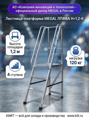 Лестница-платформа фиксированной высоты MEGAL ЛПФВА-6 с широкими ступенями. Изображение №14