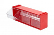 Короб красный Стелла mini 102/3 с тремя откидными прозрачными ящиками