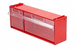 Короб красный Стелла mini 102/2 с откидными прозрачными ящиками