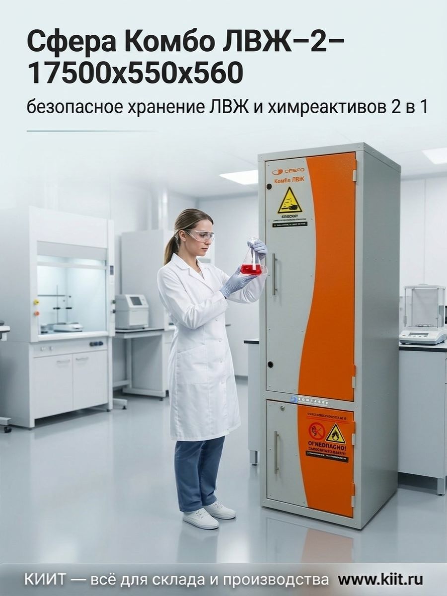 Комбинированный шкаф Сфера Комбо ЛВЖ–2–1750х550х560–1–1–0 купить в России - КИИТ